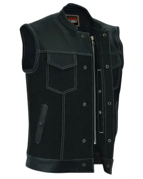 RC900 Men's Leather/Denim Combo Vest