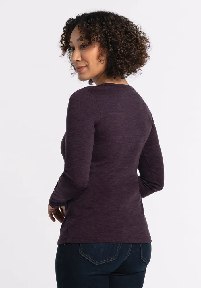 Remi Long Sleeve T-Shirt - Deep Plum