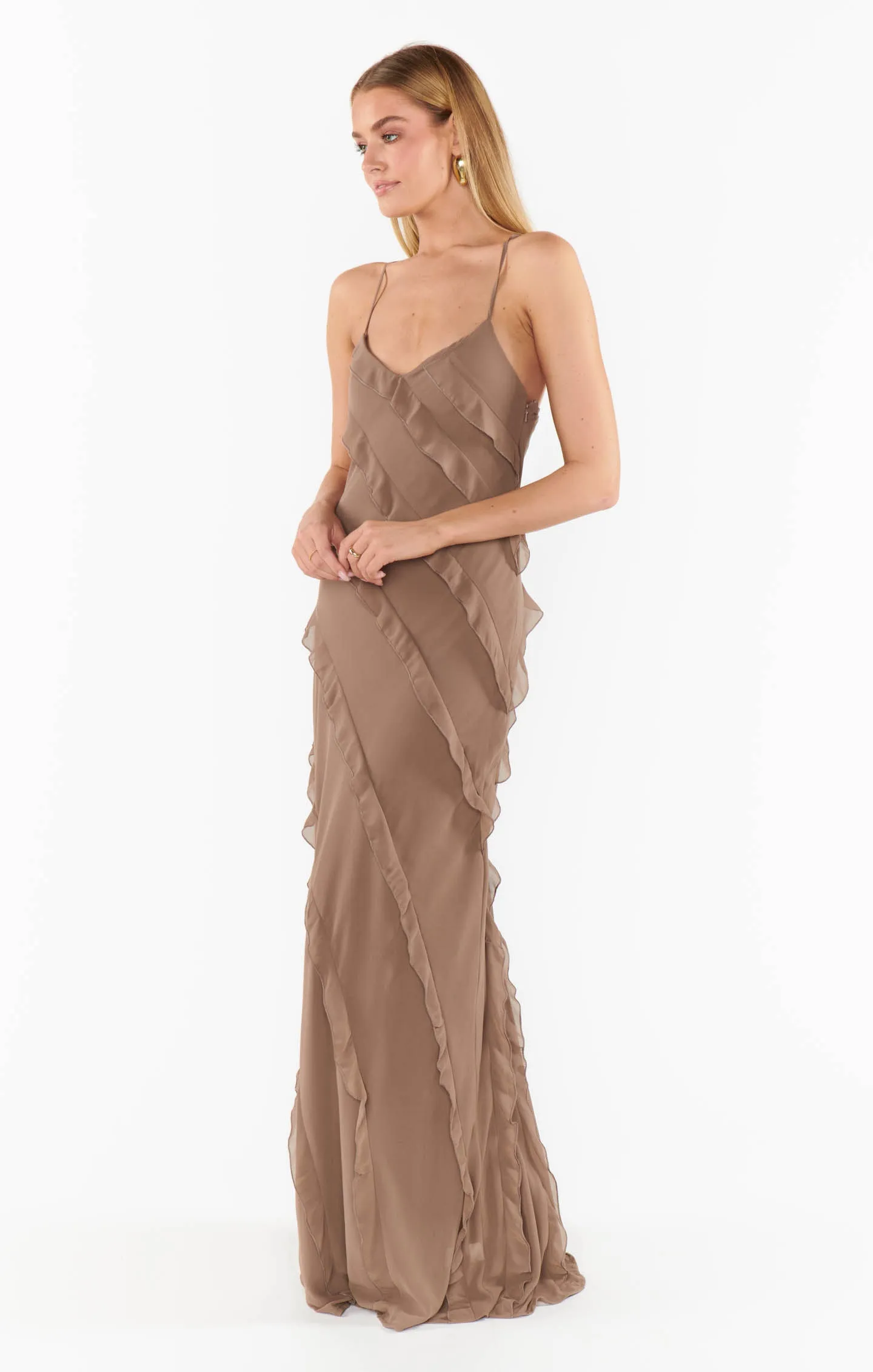 Romance Ruffle Dress ~ Dune Chiffon