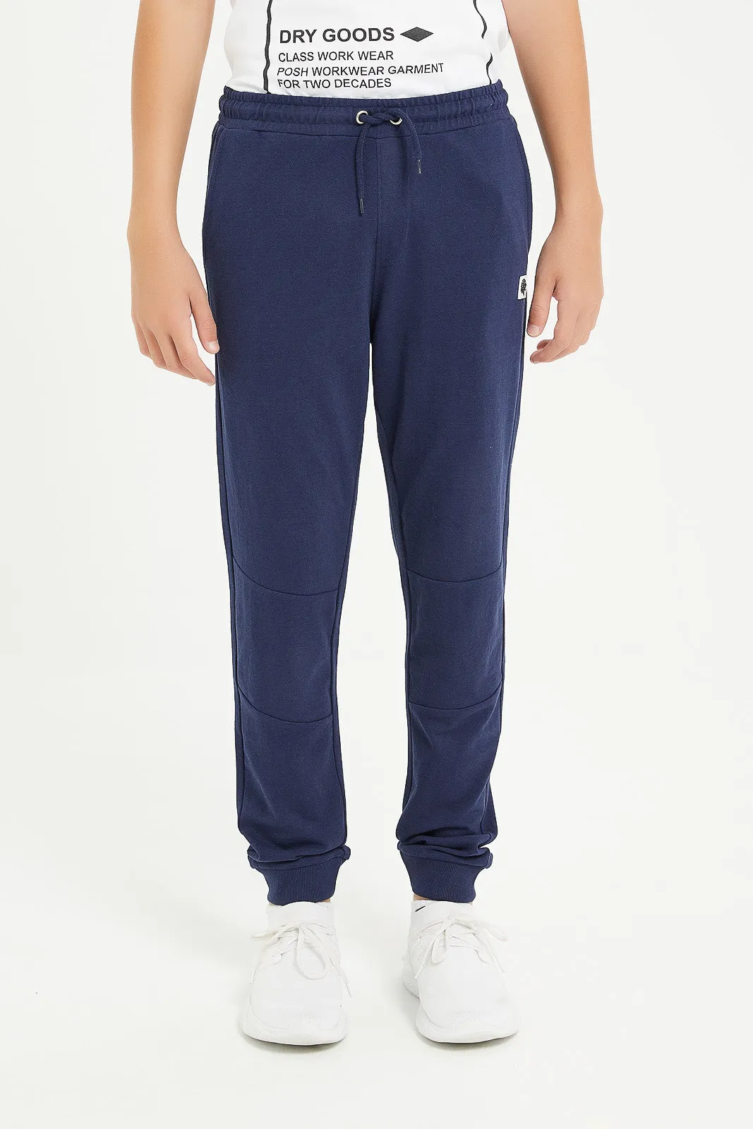 Senior Boys Navy Pique Active Pants