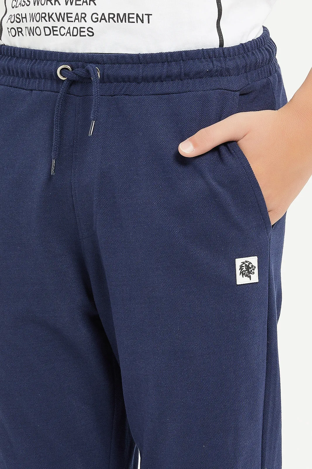 Senior Boys Navy Pique Active Pants