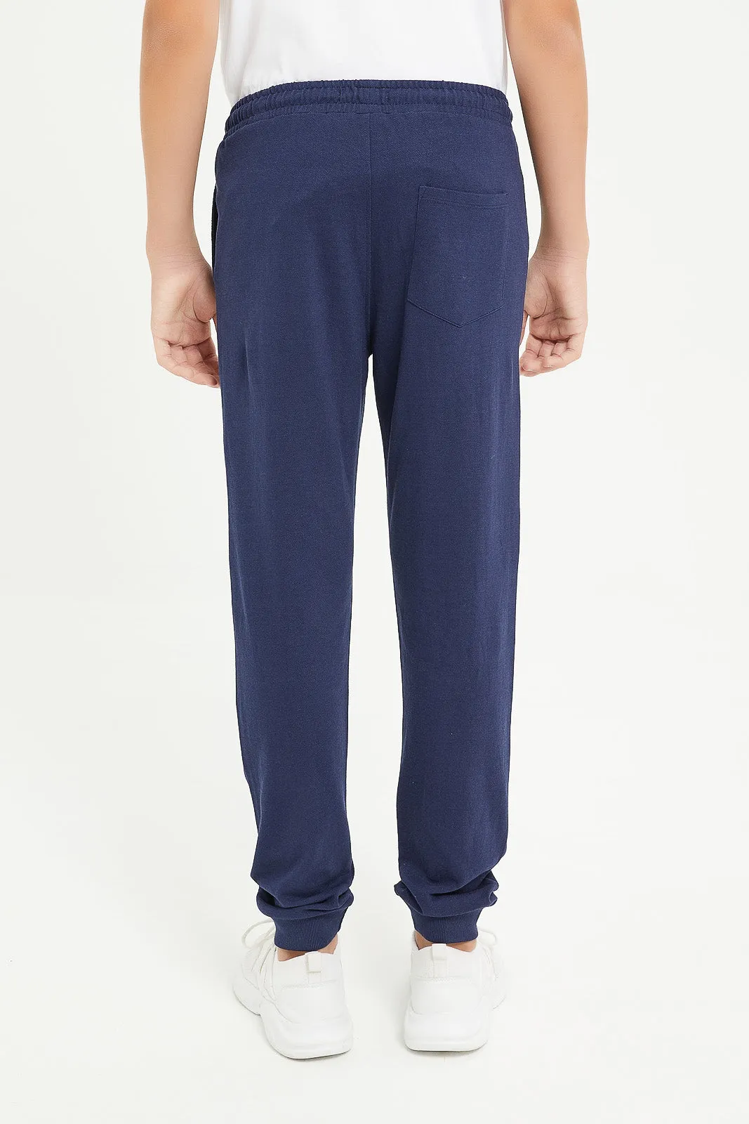 Senior Boys Navy Pique Active Pants