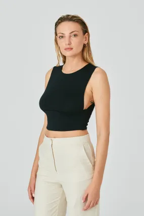 Side Cut-Out Top Black