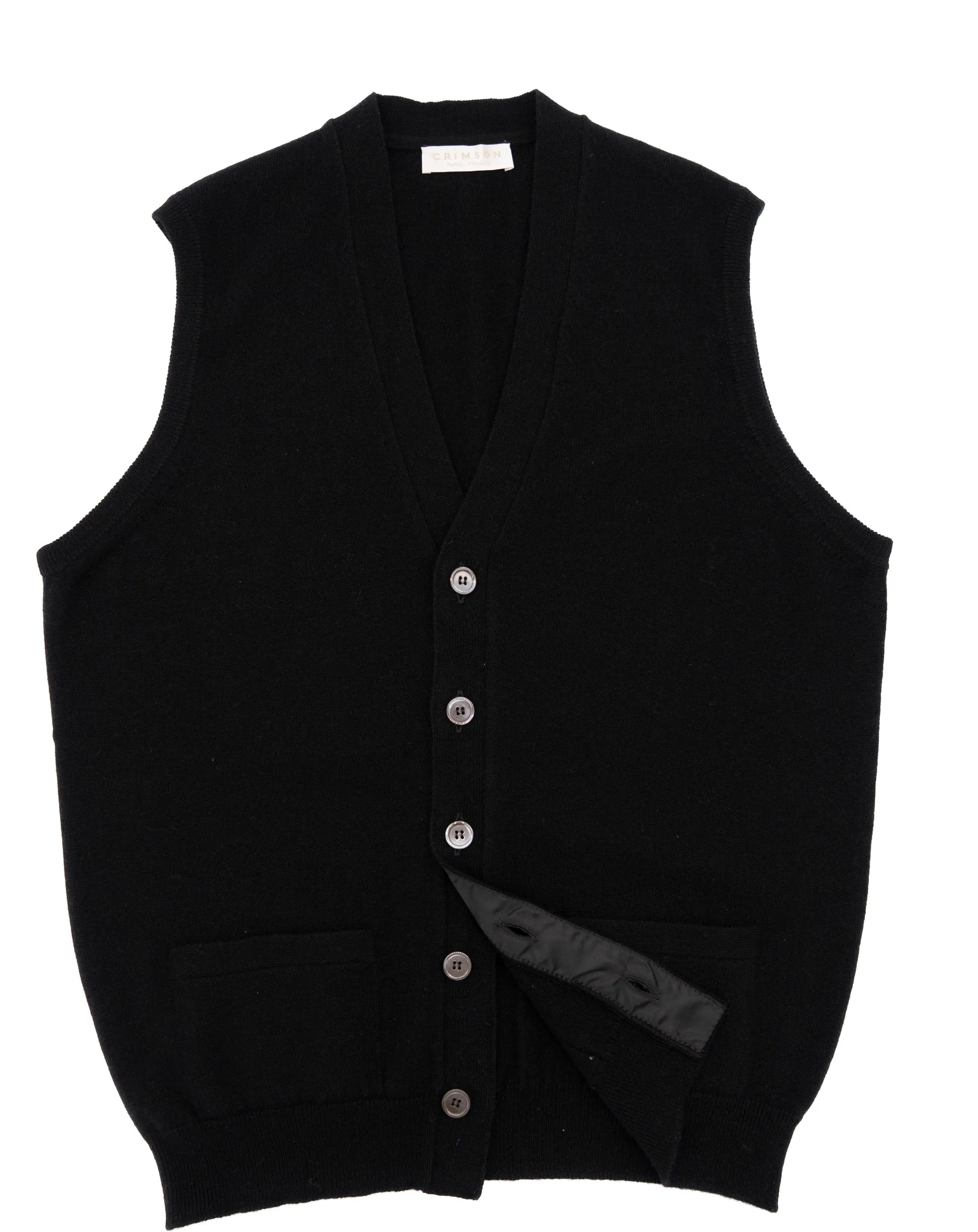 SLEEVELESS CARDIGAN | BLACK