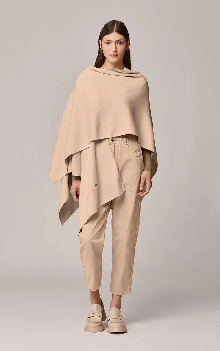 SOIA&KYO ATHENA - Asymmetric Knit Cape With Patch Pocket