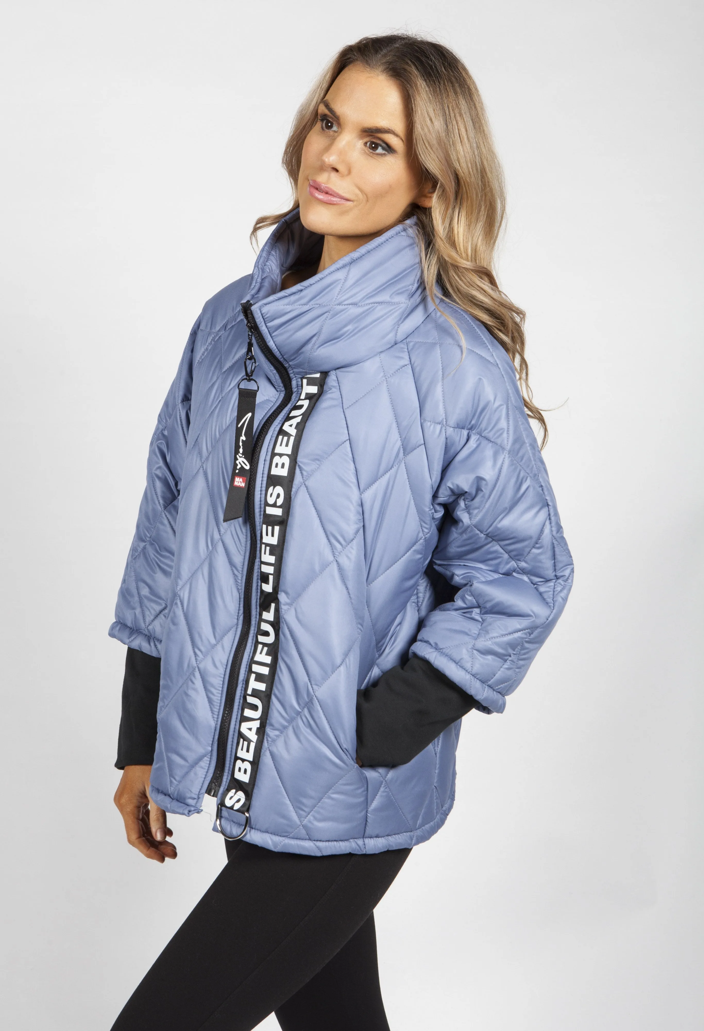 Steel Blue Quilted Jacket