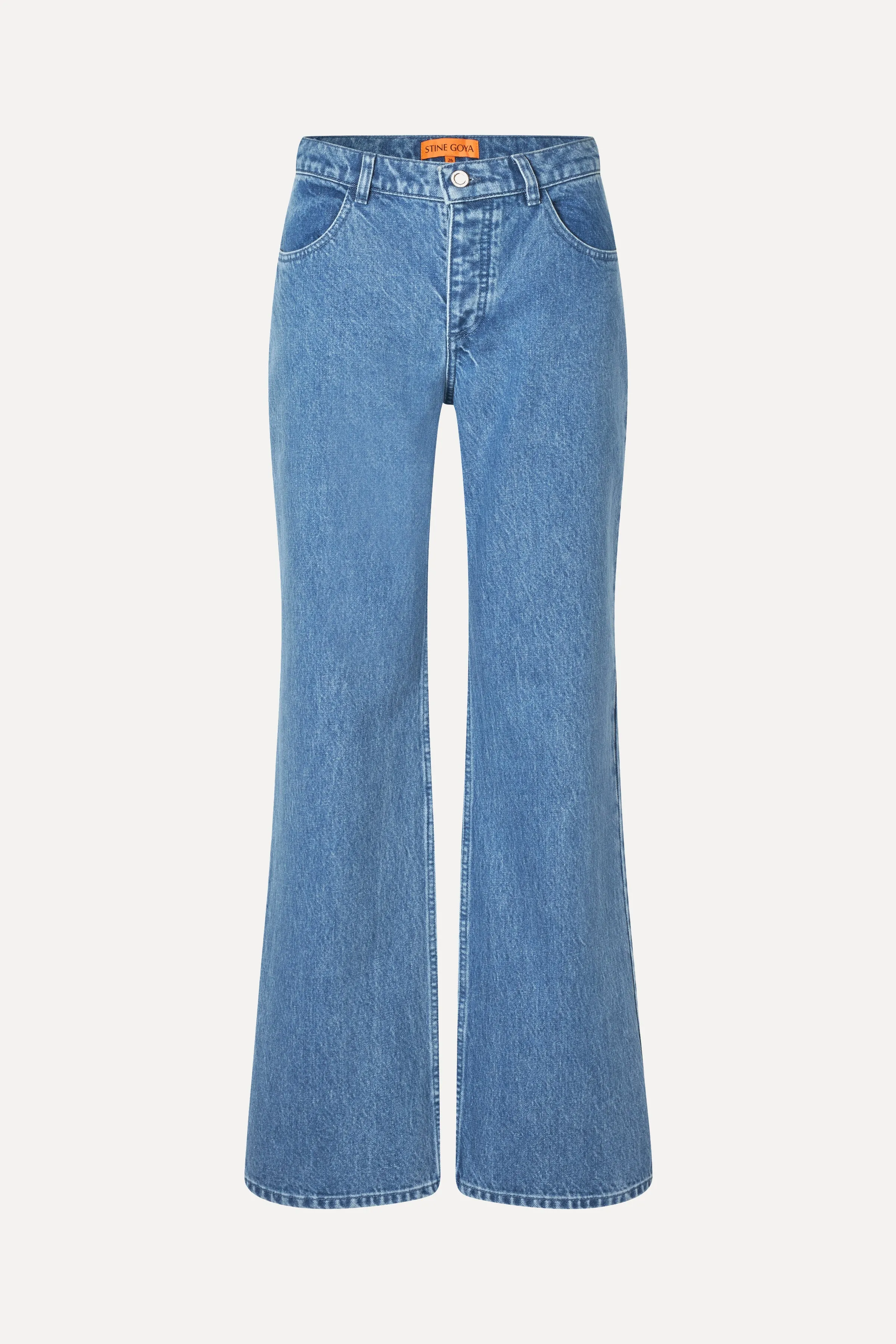 Straight Leg Long Pants - Denim Blue