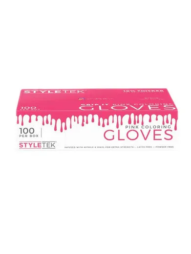 STYLETEK PINK COLORING GLOVES LARGE