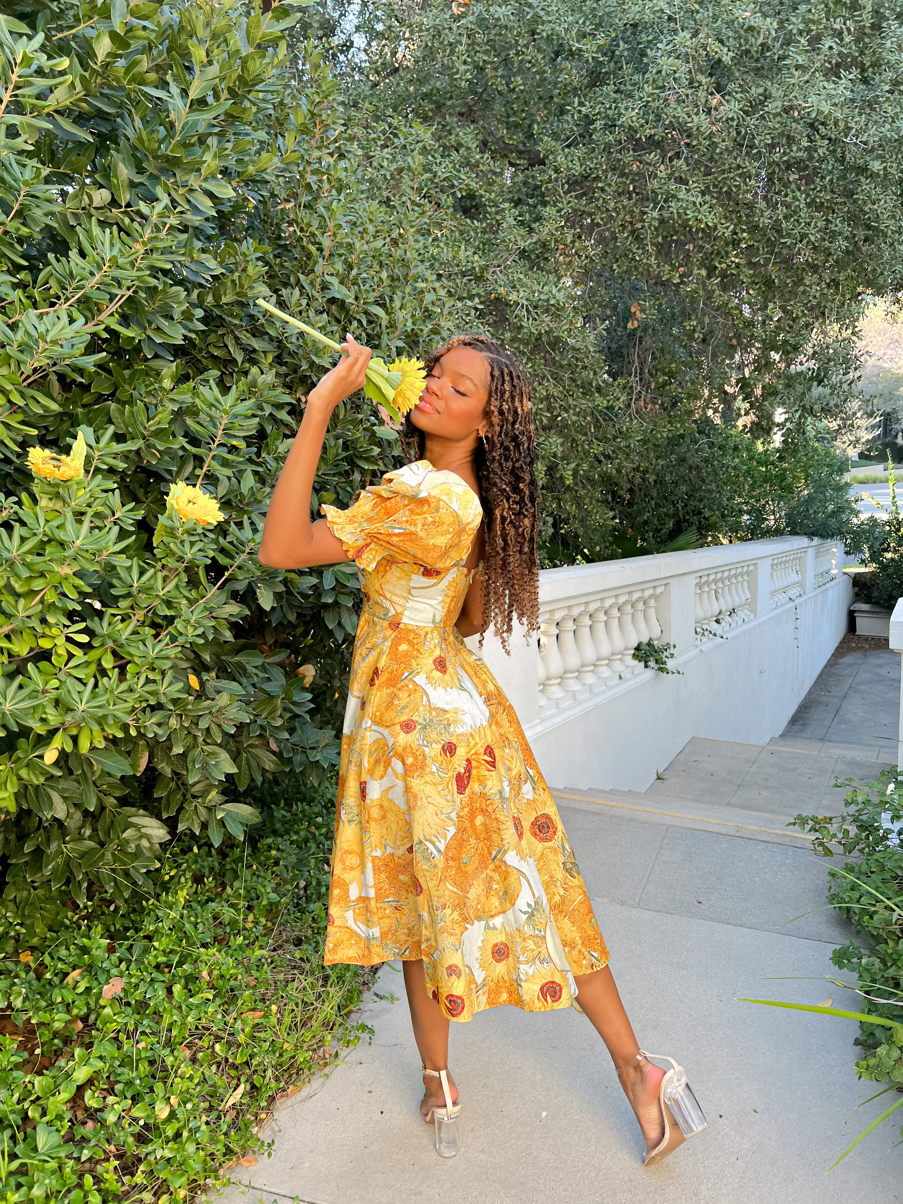 Sunflowers Tea Rose Dress