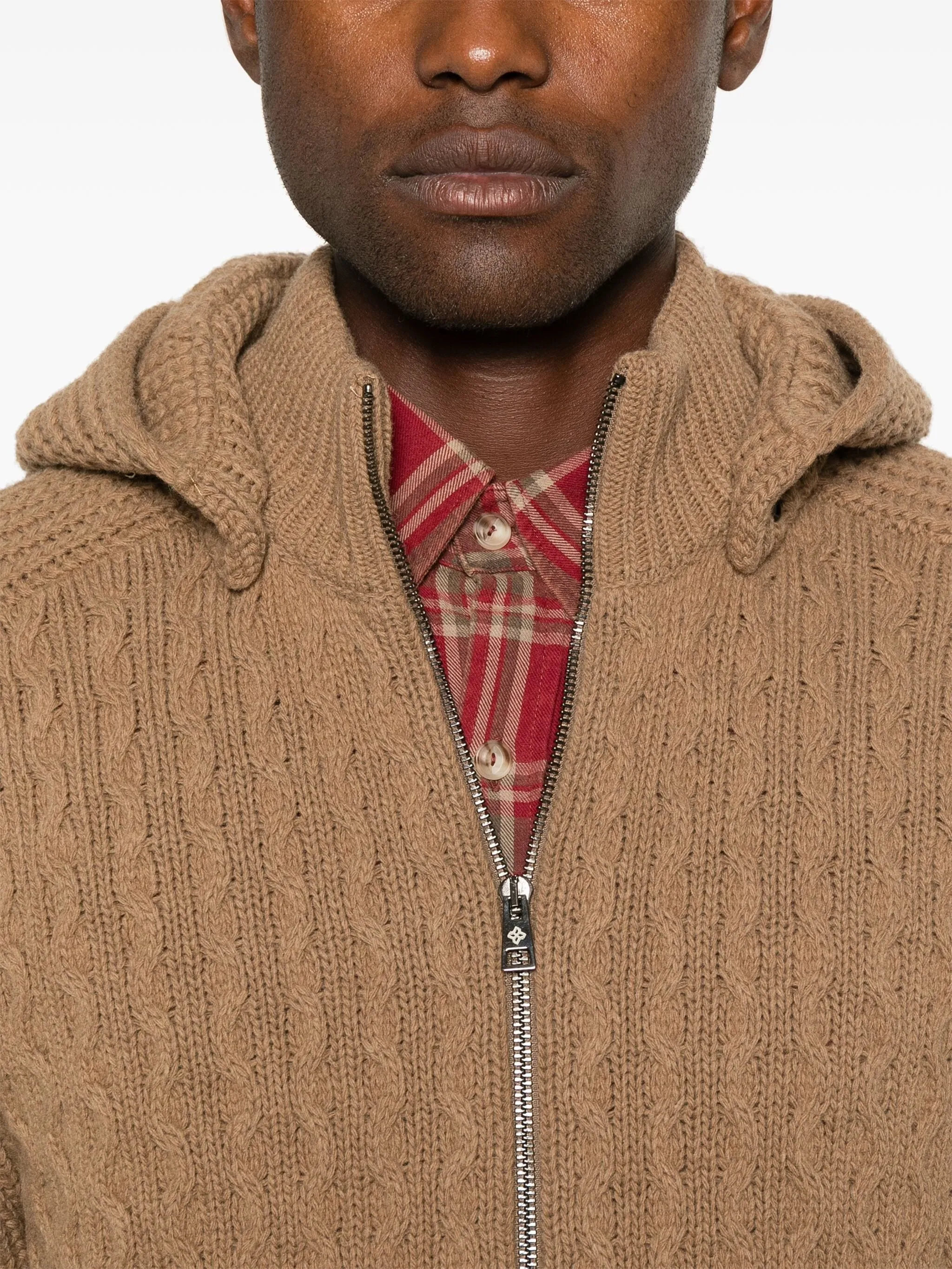 TAGLIATORE DETACHABLE-HOOD CARDIGAN