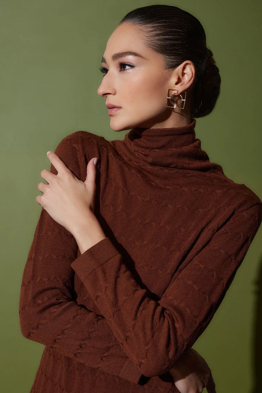 Textured Mandalay Turtleneck Dress