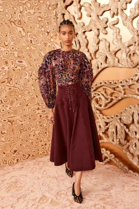 The Estelle Skirt - Claret Wash