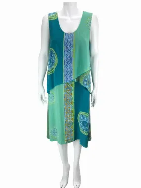 The Pyramid Collection, Women's Gauze Dress, Green/Multi, Size XS