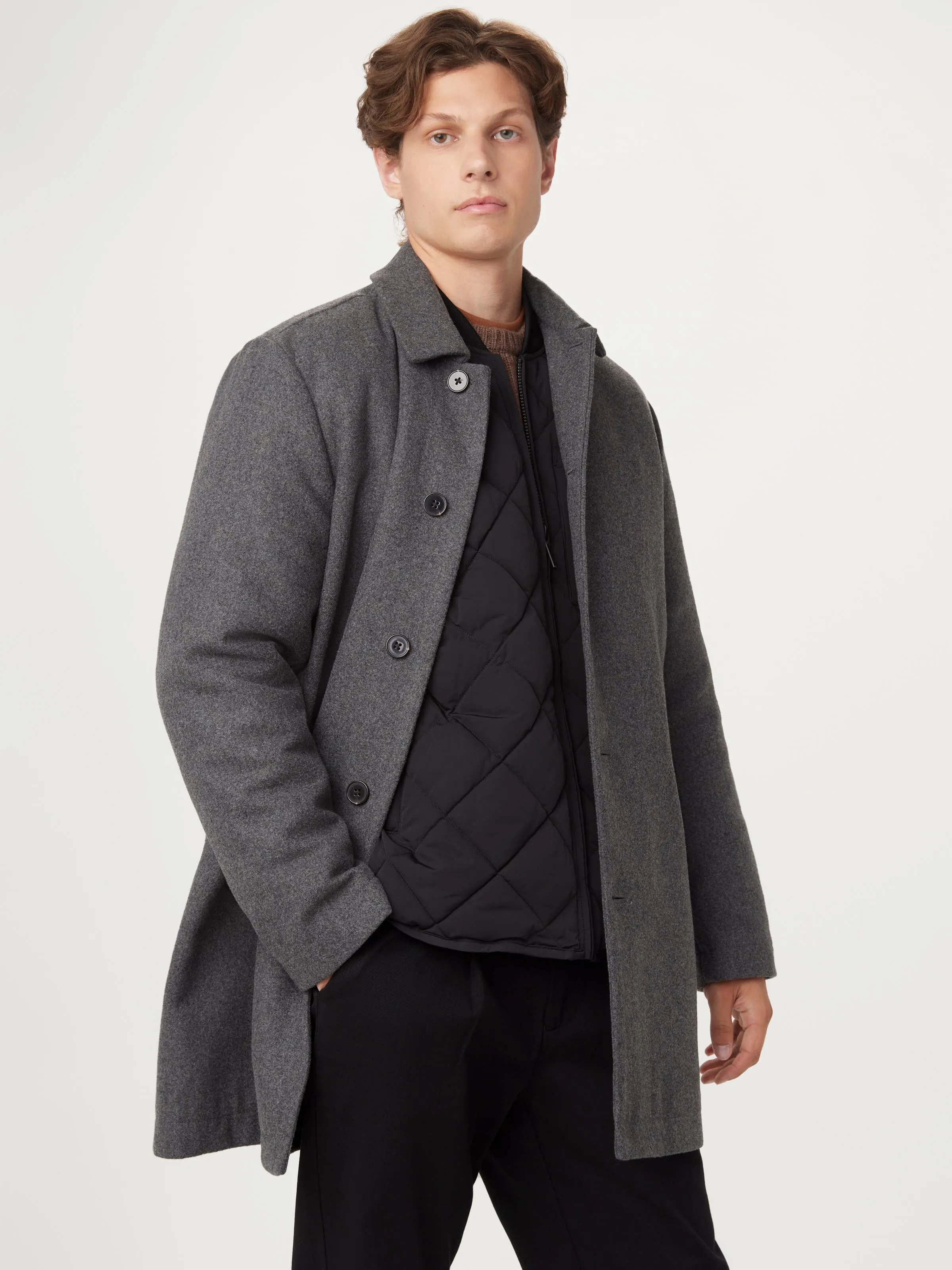 The Smith Mac Topcoat in Charcoal Grey