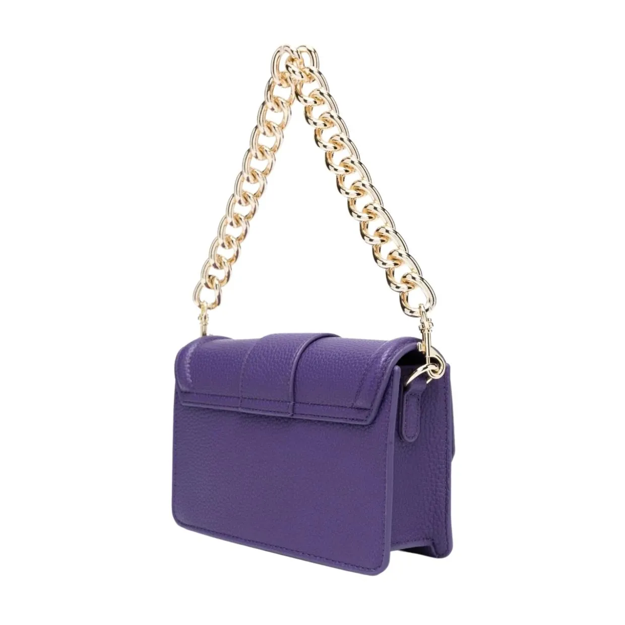 Versace Jeans Couture Baroque Engraved Buckle Purple Shoulder Bag