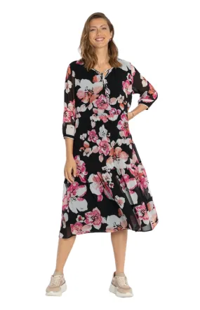 Via Appia Due Black Floral Dress