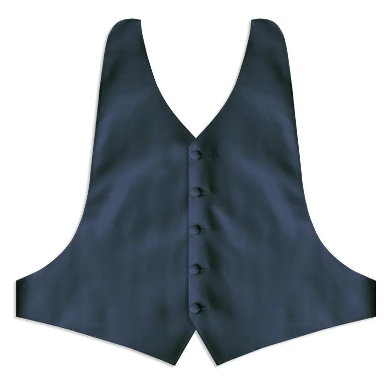 Victorian Blue Backless Tuxedo Vest