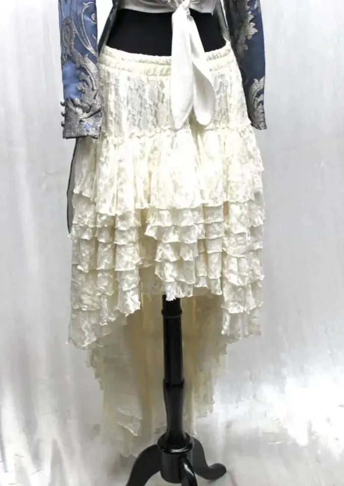 VICTORIAN SHOWGIRL SKIRT - IVORY LACE