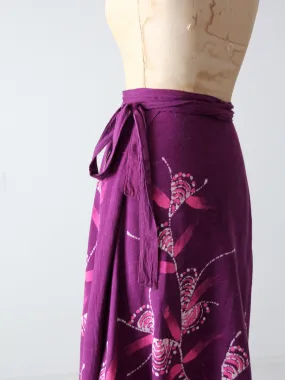 vintage 70s tropical wrap skirt