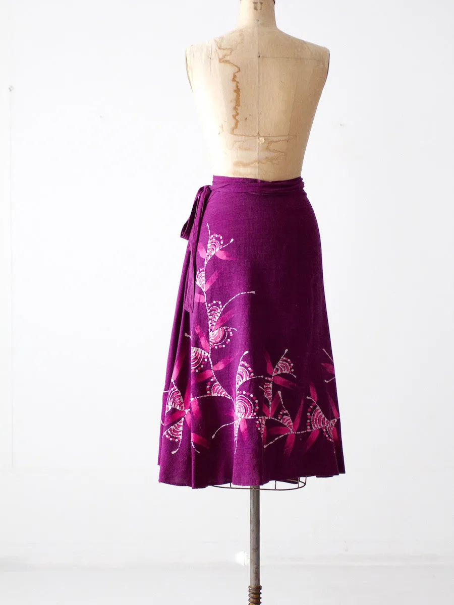 vintage 70s tropical wrap skirt