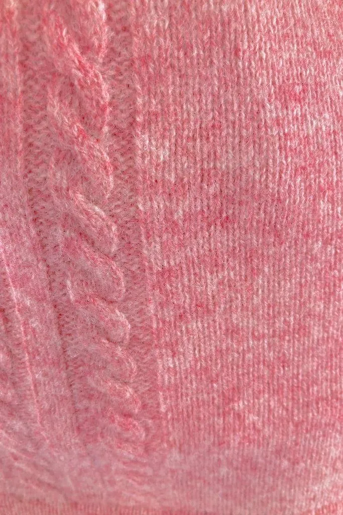 Vintage Pink Wool Fisherman's Sweater