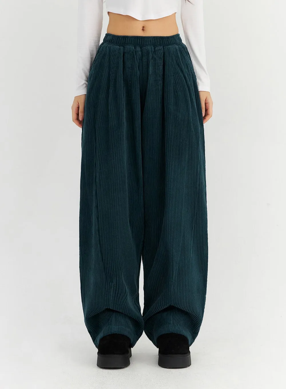 Wide Leg Corduroy Sweatpants CN303