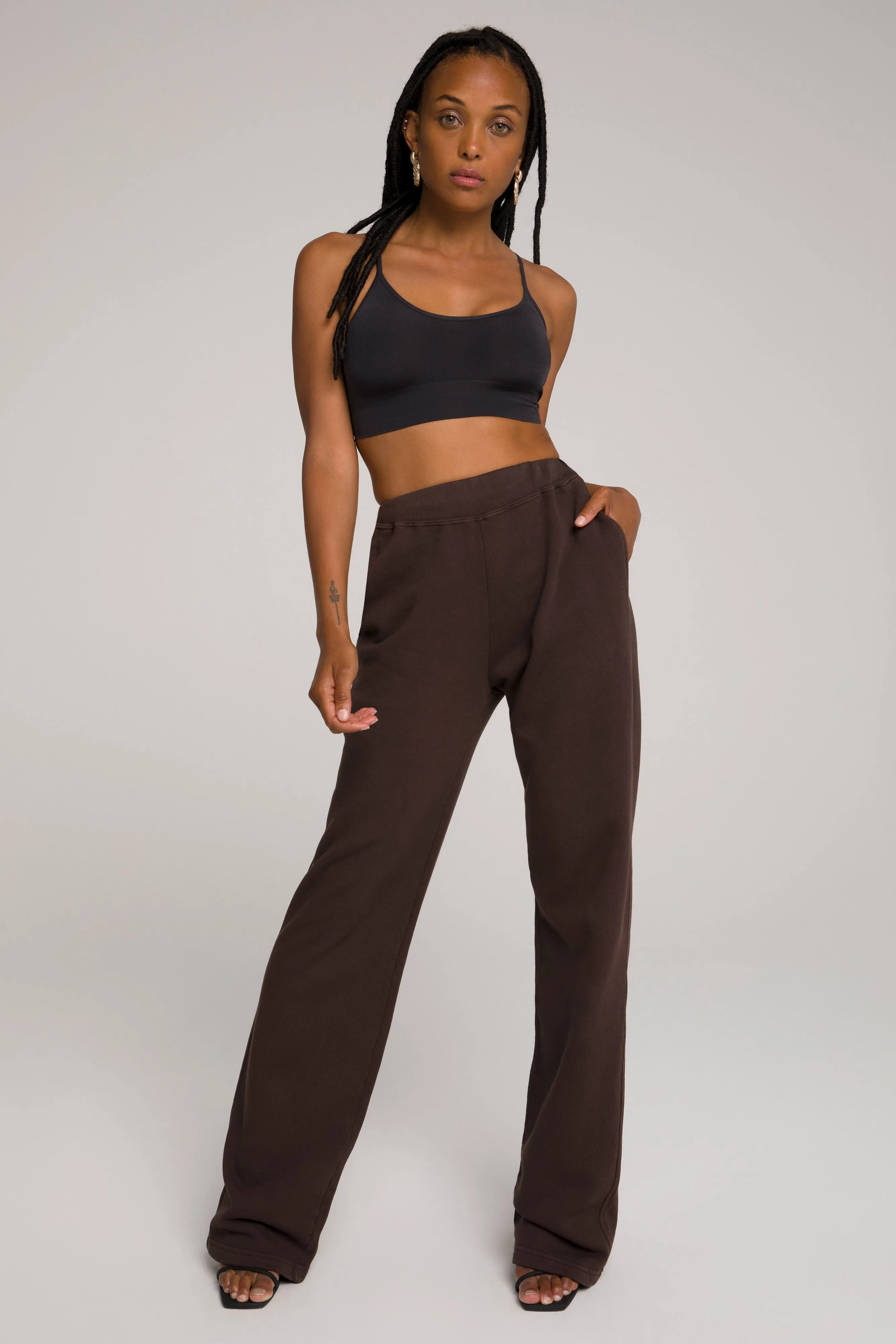 WIDE LEG SWEATPANTS | COFFEE001