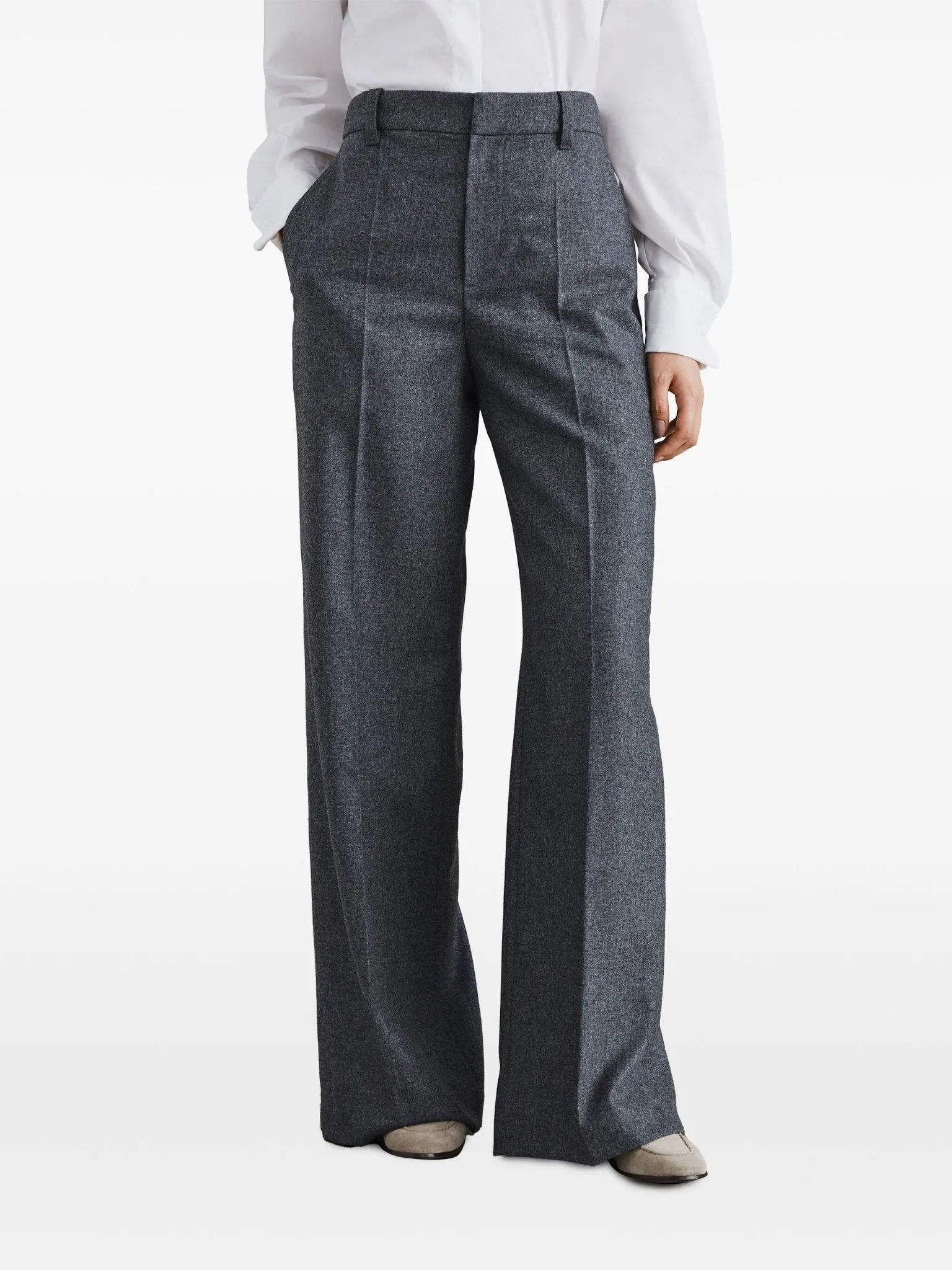 wide-leg tailored trousers