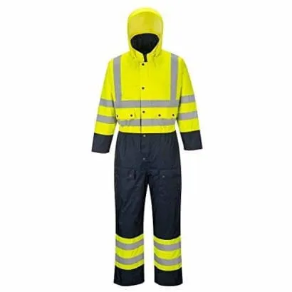 Winter Hi Viz Waterproof Contrast Coverall Lined/padded Portwest S485 RIS 3279