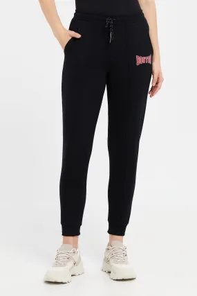 Women Black Printed Joggers