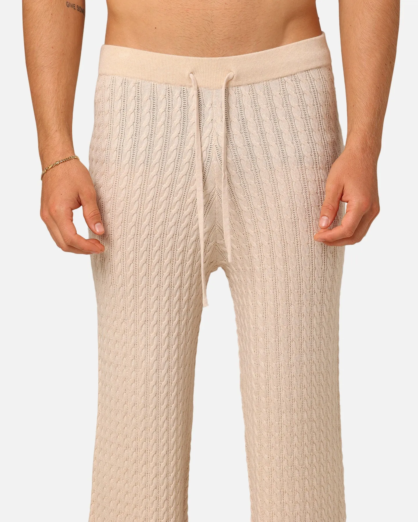 XXIII Slouch Wide Leg Knit Pants Cream